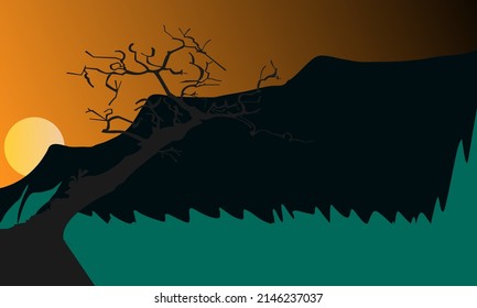 background design Bush silhouette at sunset
fit for background, postcard, etc.