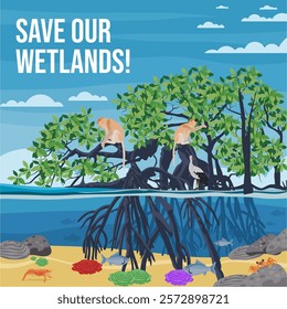 Background design for campaign invites everyone to save the world's wetlands