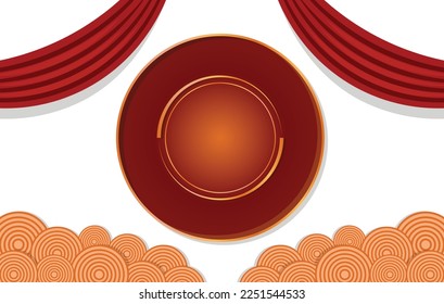 Background design Chinese new year. Chinese new year backdrop with circle in the middle.