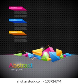 Background for design with colored geometric abstraction of the triangles