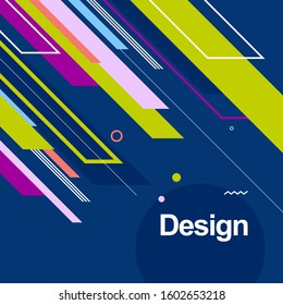 Background design with colorful geometric shape for banner, flyer, poster, placard, calendar
