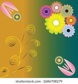 Diseño de fondo con flores de colores