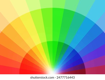 Background design combining rainbow gradation and semicircles. A4 size.