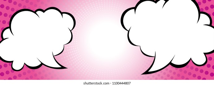 Background design of the concentration line represented by the dot and design of the comment balloon | pink