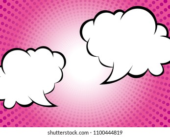 Background design of the concentration line represented by the dot and design of the comment balloon | pink
