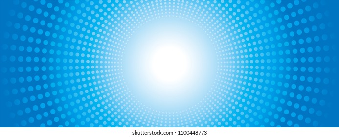 Background design of concentration line represented by dot |blue