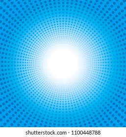 Background design of concentration line represented by dot |blue
