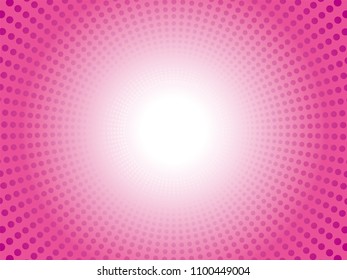 Background design of concentration line represented by dot | pink