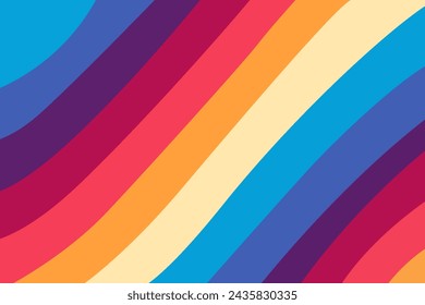 Background design concept of colorful Retro Aesthetic stripes isolated - vector illustration
