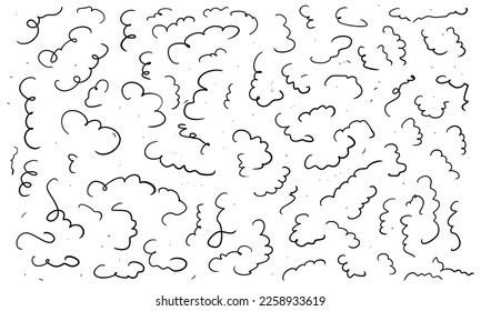 Background for the design, curls, zigzags, lines drawn by hand.