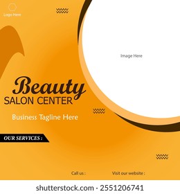 Background design of curve effect beauty salon marketing post.