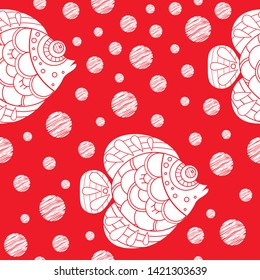 Background for the design and decoration of fabrics, wallpapers, home textiles, packaging and surfaces. Seamless vector pattern on the marine theme