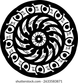 fundo, desenho, desenhos, arte, ilustração, círculo, circulado, circundando, preto, cartão, cadarço, imagem, forma, elemento, estilo, caracol
