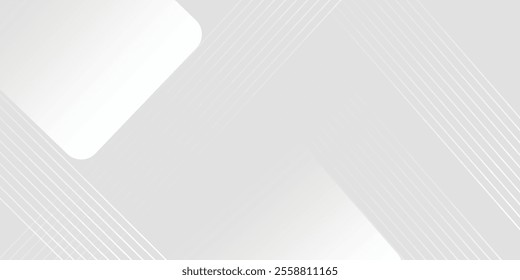 background design with diagonal line pattern in grey colour. Vector white horizontal template for business banner, formal invitation backdrop, luxury.