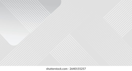 background design with diagonal line pattern in grey colour. Vector white horizontal template for business banner, formal invitation backdrop, luxury.
