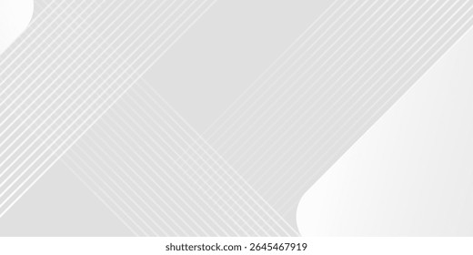design de plano de fundo com padrão de linha diagonal em cor cinza. Modelo horizontal branco vetor para banner de negócios, fundo de convite formal, luxo.