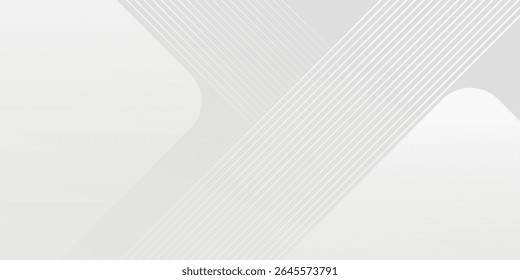 background design with diagonal line pattern in grey colour. Vector white horizontal template for business banner, formal invitation backdrop, luxury.