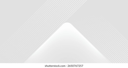 background design with diagonal line pattern in grey colour. Vector white horizontal template for business banner, formal invitation backdrop, luxury.
