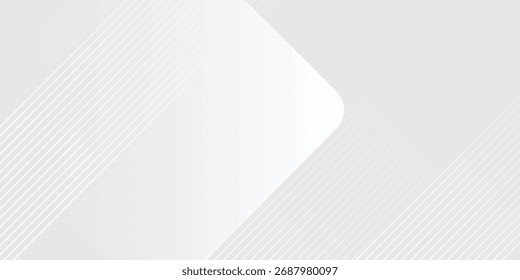 design de plano de fundo com padrão de linha diagonal em cor cinza. Modelo horizontal branco vetorial