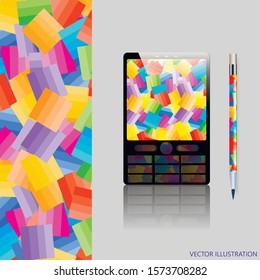 Background design with display project. Backdrop for tablet, telephone and computer. Abstract backdrop for presentation. Vector Illustration.