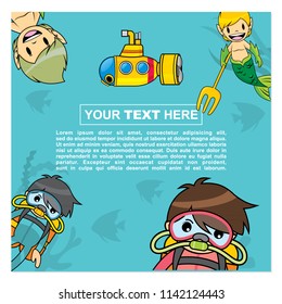Background design with diving theme