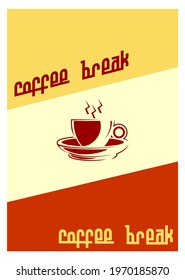 background design
dominated by red, orange and yellow, depicting a cup of coffee in the middle and coffee break writing for brochures, pamphlets and other background needs