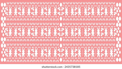 Hintergrunddesign mit Ostersymbolen auf rosa Hintergrund