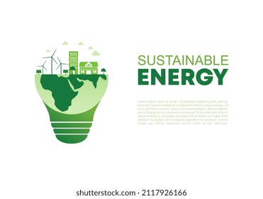 Background design elements for sustainable energy development, Environmental and Ecology concept.