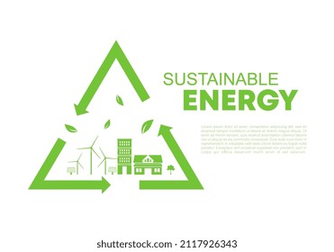 Background design elements for sustainable energy development, Environmental and Ecology concept.