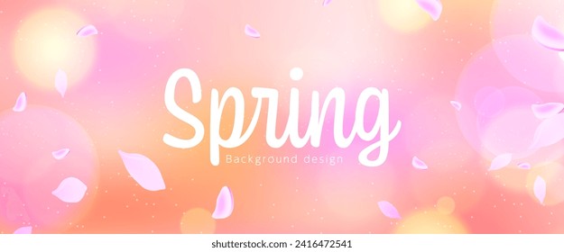 Background design with falling cherry blossom petals