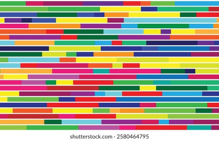 The background design features a vibrant, multi colored rectangular vector shape, with a carefully chosen color palette creating a lively and energetic visual effect.