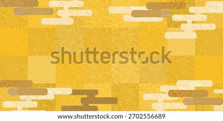 A background design featuring golden tiles and clouds
