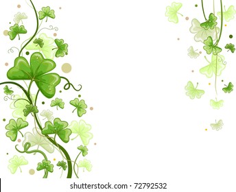 Background Design Featuring Shamrock Vines
