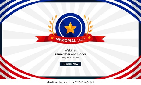 Background design with flag for memorial day