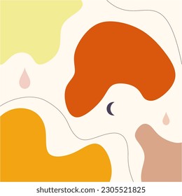 Background design with floral and hand drawn organic shapes textures. Abstract minimal trendy style wallpaper. Vector illustration.	