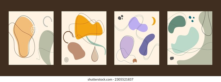 Background design with floral and hand drawn organic shapes textures. Abstract minimal trendy style wallpaper. Vector illustration.	