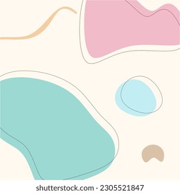 Background design with floral and hand drawn organic shapes textures. Abstract minimal trendy style wallpaper. Vector illustration.	
