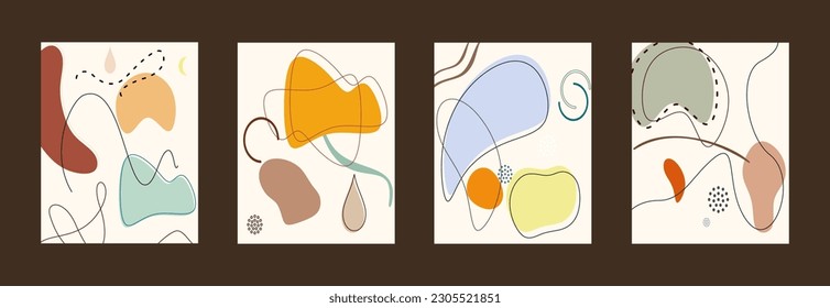 Background design with floral and hand drawn organic shapes textures. Abstract minimal trendy style wallpaper. Vector illustration.	