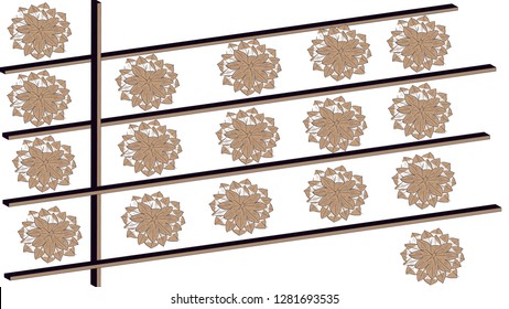 

The background of the design of flower batik with beautiful black and brown colors