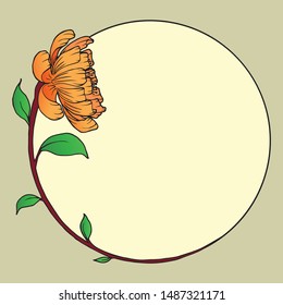 Background design with flower frame.Place for text.Isolate background illustration vector