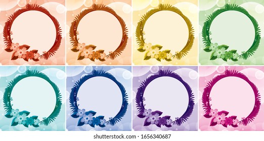 Diseño de fondo con flores alrededor de la ilustración del marco