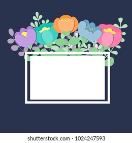Background design with flowers and leaves for sping holidays greeting cards, advertising, banners. Women's day, 8 March, Valentines day.