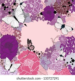 background for the design of flowers. Vector illustration. Painted hands.
