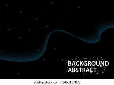 
background design of flowing waves and abstract curves. with white light spots. black background. 3d design illustration. eps-10.