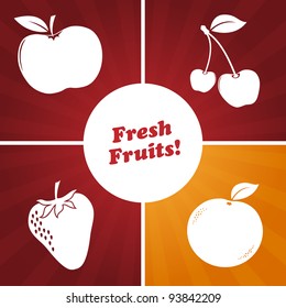 Background Design with Fresh Fruits