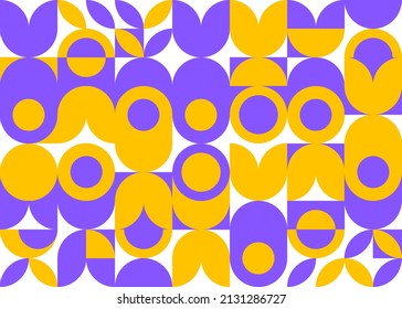 Background design with geometric fish pattern design purple yellow color