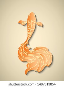 Background design with Golden Koi Carp or Goldfish frame.Place for text.Isolate background illustration vector