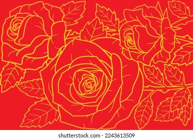 background design in golden and in red color
