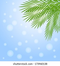background for a design with green branches,  vector  illustration