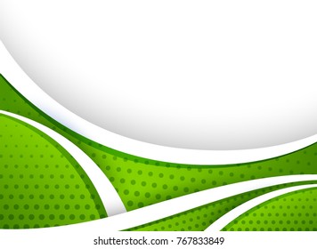 Diseño de fondo con ilustración de líneas de curva verde